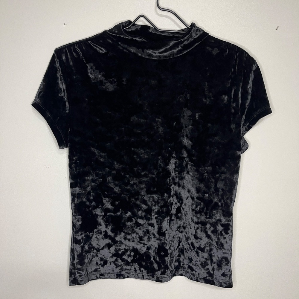 Black Crushed Velvet Top Jr's M Whimsigoth Witchy Punk Goth Victorian